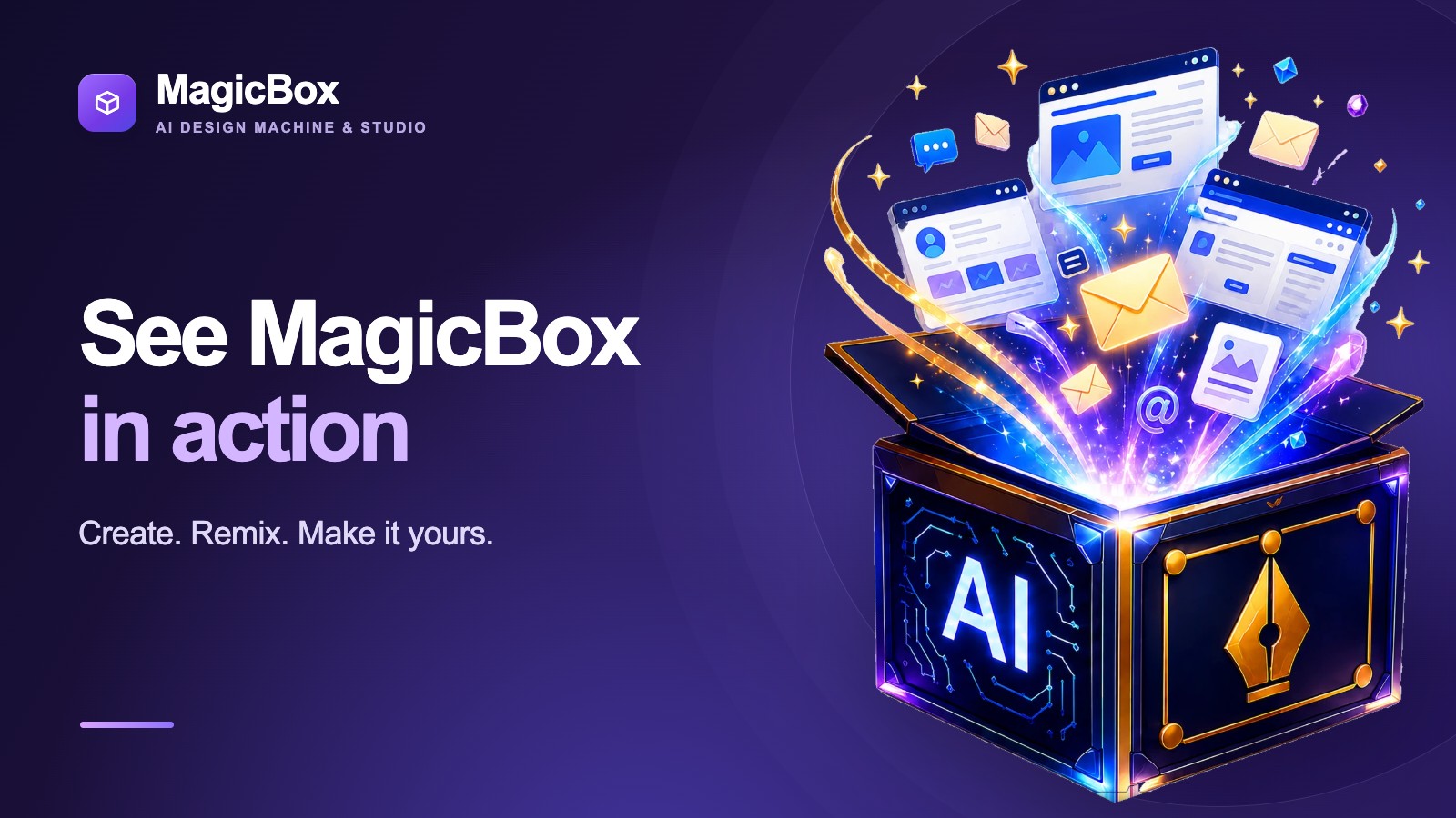 MagicBox: See what you can create. A preview of the design studio.